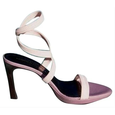 Donald Pliner Mauve 绉织皮鞋 全新 双包裹踝带 $250 全新带盒 — 第 1/4 张图片