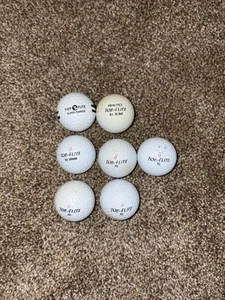 5 Used Top Flite 0 Golf Balls With 2 Free Practice And Range Balls - Picture 1 of 2