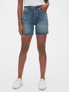 GAP SEXY BOYFRIEND SHORT Size 10/30 Indigo Denim Cut-Off Distressed Raw Hem NEW - Picture 1 of 9