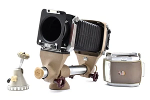 🌸Linhof Color 45 4x5 Large Format Monorail Bellows Camera Film Back Holder Ex+4 - Picture 1 of 17
