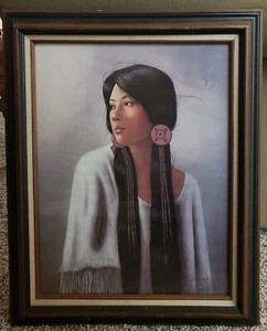 Jacinto J. Roman giovane donna indiana americana ragazza nativa stampa incorniciata???? - Foto 1 di 4