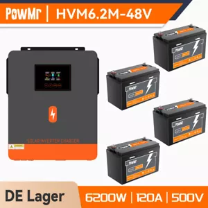 Batteria solare PowMr 12,8 V 100 Ah LiFePO4 per camper o inverter - Foto 1 di 26