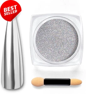 Silver Mirror Chrome Nail Powder, Premium Gel Polish Pigments, 0.04Oz - Picture 1 of 12