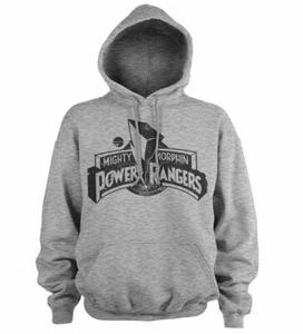 SUDADERA CON CAPUCHA JERSEY GRIS ESTAMPADO NEGRO LOGO CLÁSICO POWER RANGERS - Imagen 1 de 1