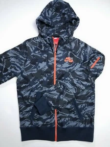 Nike Air Hoodie Sweater Boys size Small Modern Camouflage Pattern Gray Camo Zip - Picture 1 of 12