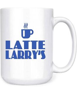Latte Larry’s Coffee Shop Coffee Mug-funny Cute Graphic Ceramic Coffee Mug, 15Oz