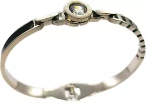 Silver Crystal and Enamel Spring Bangle - Picture 1 of 6