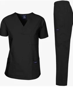 Dagacci Black 2 Piece Scrub Outfit Set Men/Womens Size Medium - Picture 1 of 5