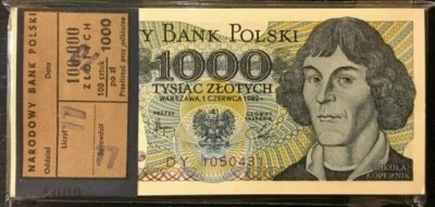 POLAND 1000 ZLOTYCH P-146 1982 X 100 Pcs Lot BUNDLE COPERNICUS UNC Polish NOTE - Image 1 of 4