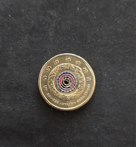 2021 $2 INDIGENOUS MILITARY SERVICE AUSTRALIAN TWO DOLLAR COLOURED COIN Circ - Picture 1 of 2
