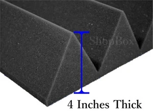 12 Pack(12x12x4)Inch Wedge Acoustic Foam Panel Soundproofing Studio Wall/Ceiling - Picture 1 of 4