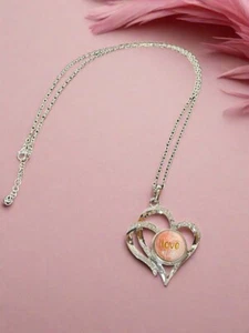Pink Feathered Love Snap Button Jewelry Necklace Set - Picture 1 of 2