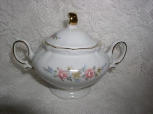 Winterling Bavaria Mayerling Sugar Bowl w/ Lid Pink Blue Tan Flowers - Picture 1 of 5