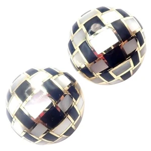Pendientes a cuadros Tiffany & Co Cummings oro 18k madreperla jade negro - Imagen 1 de 11