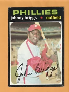 Johnny Briggs Philadelphia Phillies 1971 Topps #297 Seton Hall Pirates arrugado - Imagen 1 de 2