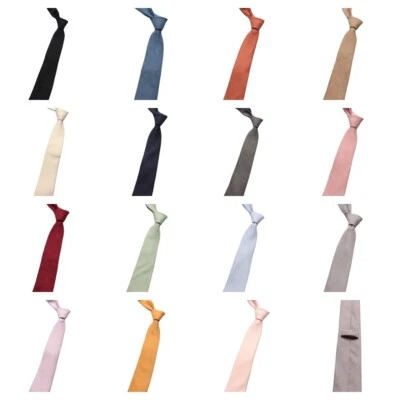 Men's Classic 7CM Solid Cotton Necktie Wedding Formal Business Tuxedo Neck Tie - Image 1 of 3