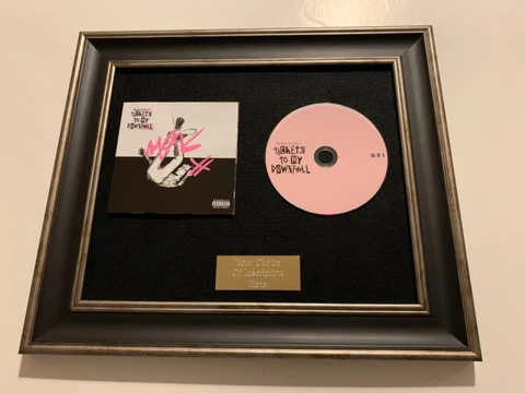 SIGNED/AUTOGRAPHED MACHINE GUN KELLY TICKETS TO MY DOWNFALL FRAMED CD Cover