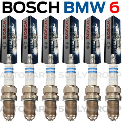 Juego de 6 bujías BMW Bosch OEM Platinum+4 de alta potencia de fábrica E39/E46-M54 NUEVO Foto 1 de 2