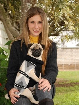 Alpaca Wool Hand made "Kimsa" Dog Sweater - Image 1 of 2