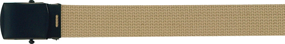 Rothco Web Belt Black Buckle 100% Cotton Thick Webbing Belt 1.25" Wide - Image 1 of 1