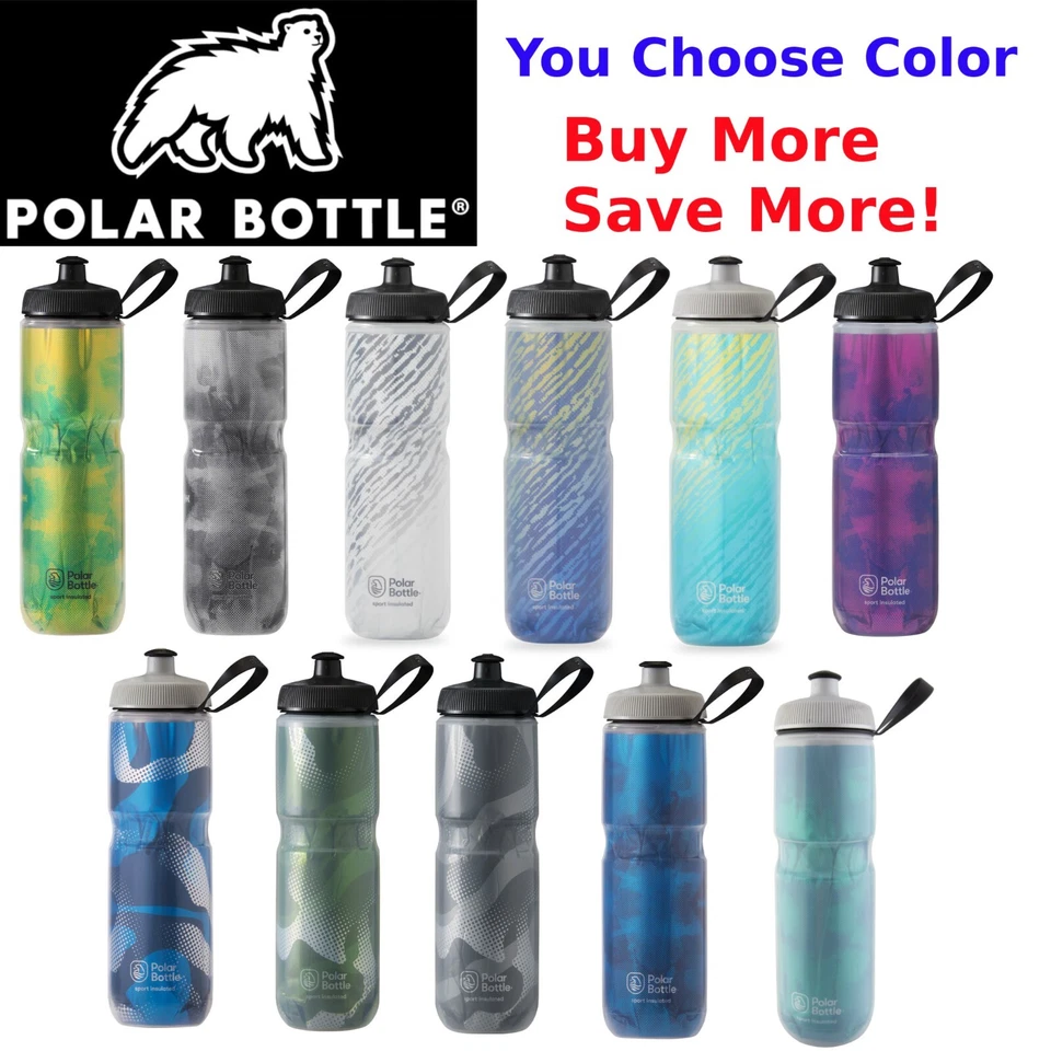 Botella de Agua Polar Aislada Bicicleta 24oz Patrones Surtidos Colores Foto 1 de 2