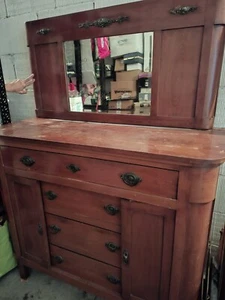 Comò Cassettiera Artigianale In legno Con Specchio - Foto 1 di 4