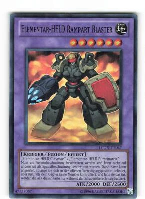 Yugioh ELEMENTAR-HELD RAMPART BLASTER , lcgx-de047 Super Rare deutsch Near Mint  - Bild 1 von 2