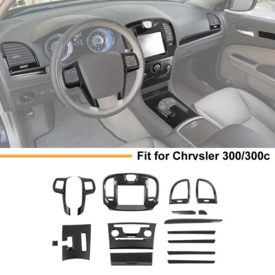 For Chrysler 300 2011-2014 16x Carbon Center Console Whole Decor Cover Trims Set - Image 1 of 4