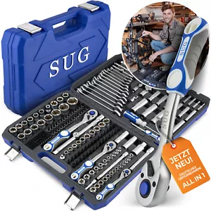 216-tlg. Steckschlüsselsatz Chrom-Vanadium, S2-Bits, Profi-Werkzeugkoffer - Bild 1 von 9