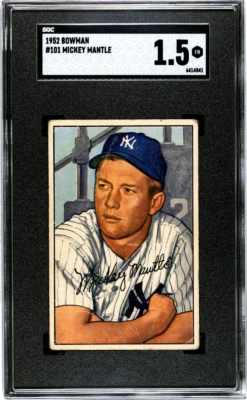 1952 Bowman #101 Mickey Mantle SGC 1.5 CENTERED HOF New York Yankees *JAYSACE* - Image 1 of 2