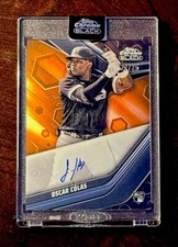 2023 Topps Chrome Black Oscar Colas Orange Refractor Auto Encased Rookie RC #/25