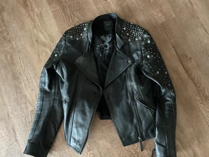 Gipsy Lederjacke schwarz Nieten Gr. S 36 38 topp - Bild 1 von 12