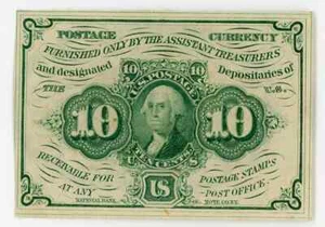 First Issue 10 Fractional Currency Fr 1242 - Picture 1 of 2