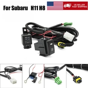 IN US! For Subaru 2008+ H8 H11 Fog Lights Wiring Harness ON/OFF Switch Relay Kit - Picture 1 of 12