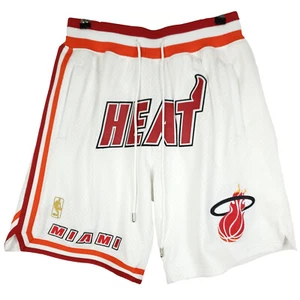 Just Don Miami Heat Mitchell & Ness NBA Medium Trikot Shorts Weiß Rot Neu - Bild 1 von 10