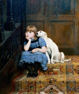 Briton Riviere : "Sympathy" (1877) — Giclee Fine Art Print - Picture 1 of 7