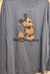 Walt Disney World 50th Anniv. Mickey EARidescent Blue Long Sleeve T-Shirt Sz 2XL - Picture 1 of 15