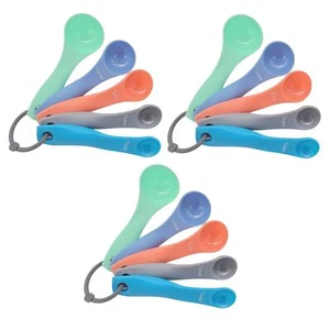 5pc Colorful Plastic Nesting Measuring Spoon Set - 1/4 tsp to 1 tbsp - Picture 1 of 4