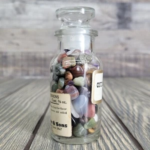 1/4 lb Mixed Crystals in Vintage Apothecary Glass Jar Wagner Spice Tumbles/Chips - Picture 1 of 13