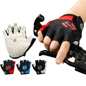 Half Finger Cycling Gloves Anti-Slip Anti-Sweat Bicycle Anti-Shock Bike Glo-*-