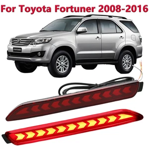 2 PCS Full LED Rear Bumper Reflector Lights Kit For Toyota Fortuner 2008-2016 - Picture 1 of 7