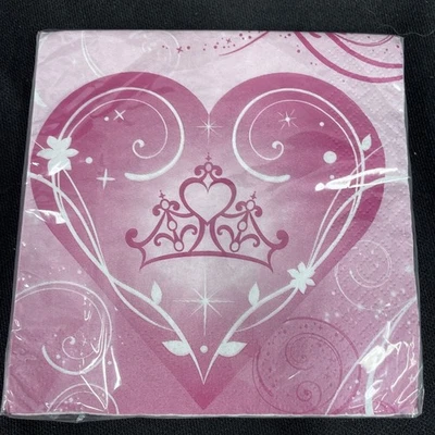 Disney Princess Sparkle Dessert Beverage Napkins Birthday Party Supplies 16 Ct - Image 1 of 3