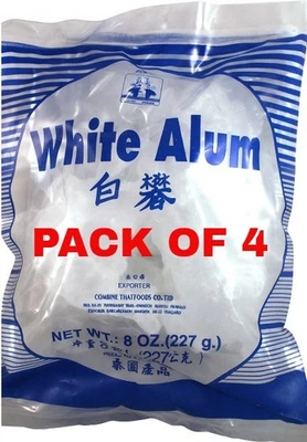 Cristales de piedra de aluminio natural mineral puro paquete de 8 oz x 4 Foto 1 de 2