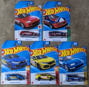 Hot Wheels 90' 92' Honda 2018 Civic EF Type R EG Custom Lot of 5 - Picture 1 of 4