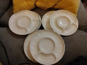 6pc set Czechoslovakia Embossed White 7.75" ARTICHOKE Plate 8172 Set Of 6 - Picture 1 of 16