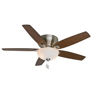 New Casablanca Durant 54" Brushed Nickel Low Profile Ceiling Fan w/ Light 54101 - Picture 1 of 9