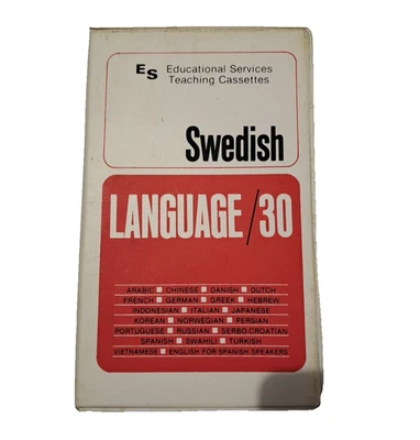 Swedish Language 30 Educational Services Teaching Cassettes & Phase Book EUC - Image 1 of 2