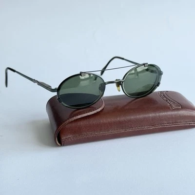 Vintage Winchester Ramon Sunglasses 48 20 Italy Case Polaroid Clip-On Magic Line - Image 1 of 4
