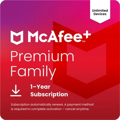 McAfee Premium Plus 2025 Family - Unlimited Devices 1 Year - Same Day Email - Image 1 of 4