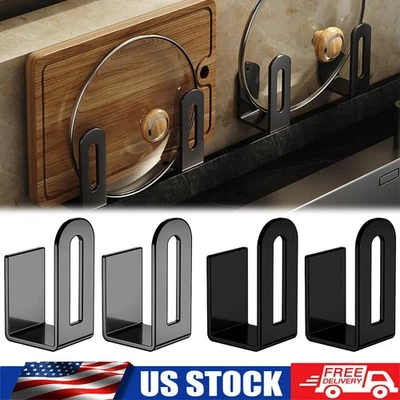 4x Soporte para tabla de cortar debajo del gabinete, tapas de olla estante almacenamiento acero inoxidable EE. UU. Foto 1 de 4